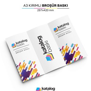 A3 Kırımlı (29,7×42 cm → A4) Broşür - 135 gr Parlak Kuşe