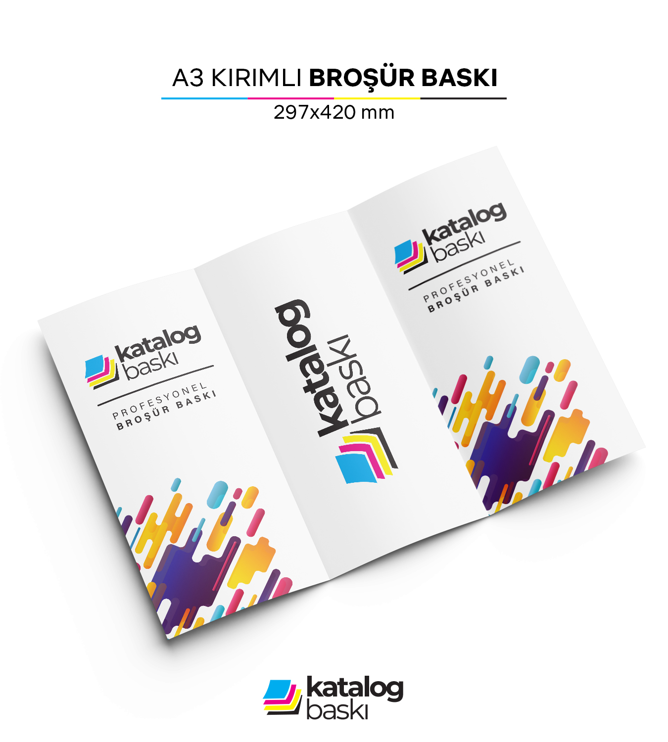 A3 Kırımlı (29,7×42 cm → A4) Broşür - 135 gr Parlak Kuşe