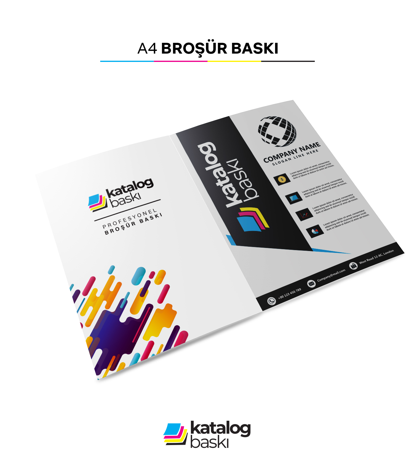 A4 (21×29,7 cm) Broşür - 235 gr Mat Kuşe