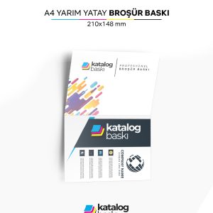 A4 Yarım Yatay (21×14,8 cm) Broşür - 135 gr Parlak Kuşe